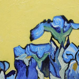 Vincent Van Gogh's Vase With Irises Against A Yellow Background 