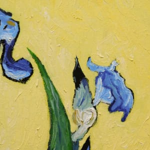Vincent Van Gogh's Vase With Irises Against A Yellow Background 