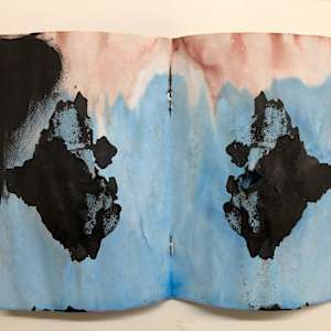The Sketchbook Project 2021 "End Times I Say" 1-9 by Kenny Cole  Image: "Orcas (ink blot)"