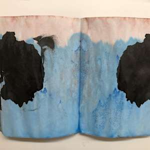 The Sketchbook Project 2021 "End Times I Say" 1-9 by Kenny Cole  Image: "Cold Wind (ink blot)"
