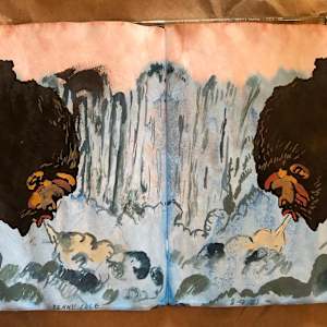 The Sketchbook Project 2021 "End Times I Say" 1-9 by Kenny Cole  Image: "Cold Wind"