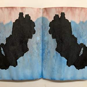 The Sketchbook Project 2021 "End Times I Say" 1-9 by Kenny Cole  Image: "Missing Fingers (ink blot)"