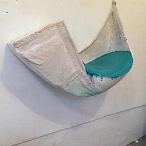 Bag Painting (Cradle of geometry and liquid, aqua) by Howard Schwartzberg 