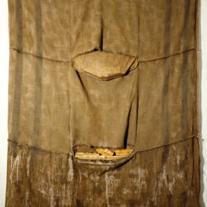 Inside-Out Burlap Bag Painting (untitled) by Howard Schwartzberg