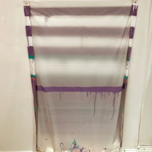 Transparent Bag Painting (purple stripe) by Howard Schwartzberg