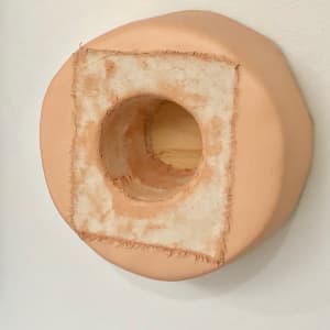 Sunken Bandage Painting (Round Square and Circle Peach) by Howard Schwartzberg