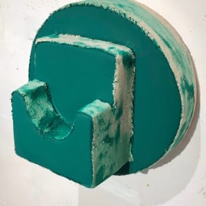 Open Bandage Painting (dark green oval) by Howard Schwartzberg 