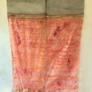 Transparent Bag Painting (orange stripes, red wax) by Howard Schwartzberg