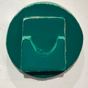 Open Bandage Painting (dark green oval) by Howard Schwartzberg 