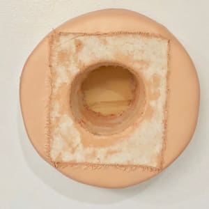 Sunken Bandage Painting (Round Square and Circle, Peach) by Howard Schwartzberg 