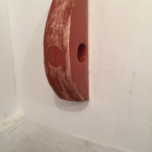 Bandage Painting (Red Oxide Half circle with circle and hole) 