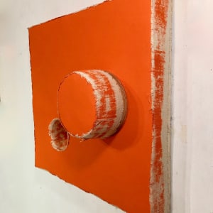 Open Bandage Painting (Orange) by Howard Schwartzberg 