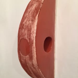 Bandage Painting (Red Oxide Half circle with circle and hole)