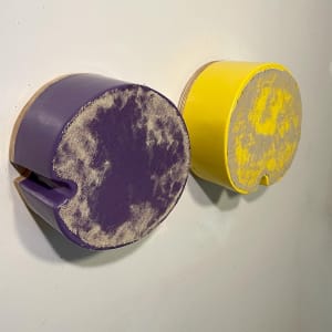Bandage Painting (purple/yellow compass) by Howard Schwartzberg 