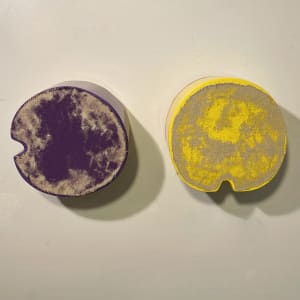 Bandage Painting (purple/yellow compass) by Howard Schwartzberg 