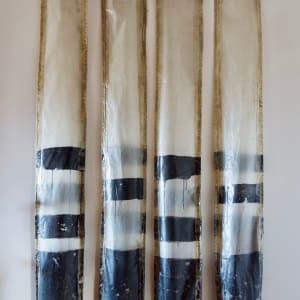 Transparent Bag Painting (black stripes) by Howard Schwartzberg