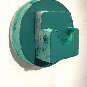 Open Bandage Painting (dark green oval) by Howard Schwartzberg