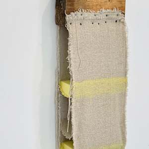 Suspended Painting (double yellow lime minus one) by Howard Schwartzberg 