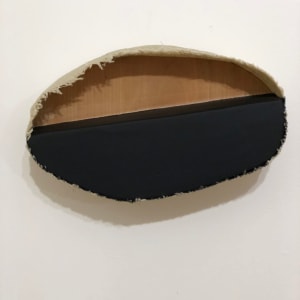 Open Space Bandage Painting (Black Oval Horizontal Slant) by Howard Schwartzberg