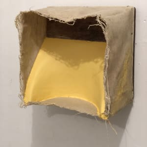 Open Space Bandage Painting (Concave Incline, Yellow Square) by Howard Schwartzberg 
