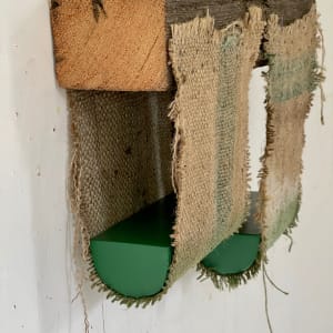4Suspended Painting (green horizontal vertical two levels) by Howard Schwartzberg 
