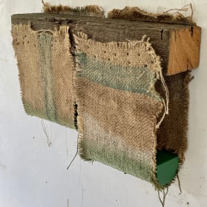 4Suspended Painting (green horizontal vertical two levels) by Howard Schwartzberg 