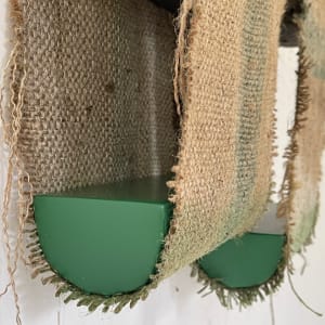 4Suspended Painting (green horizontal vertical two levels) by Howard Schwartzberg 