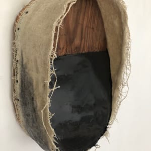 Open Space Bandage Painting (Black Oval) by Howard Schwartzberg