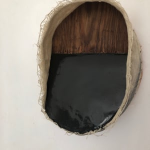 Open Space Bandage Painting (Black Oval) by Howard Schwartzberg 