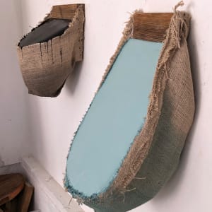 Incline Bag Painting (Grey Turquoise Light) by Howard Schwartzberg 