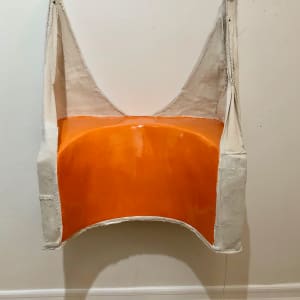 Cut Bag Painting (concave orange) by Howard Schwartzberg 