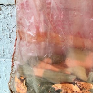 Transparent Bag Painting (orange stripes, red wax) by Howard Schwartzberg 