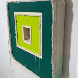 Double Inverted Reversed Painting (yellow green inside dark green) by Howard Schwartzberg 