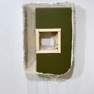 Inverted Reversed Painting (dark olive minus a section) by Howard Schwartzberg 