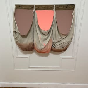 Triple Incline Painting (orange/pink between brown) by Howard Schwartzberg