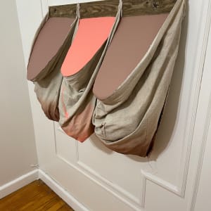 Triple Incline Bag Painting (orange/pink between brown) by Howard Schwartzberg 