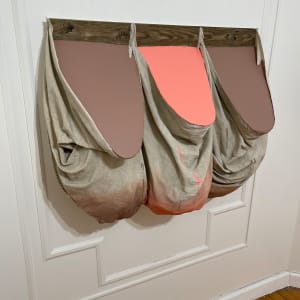 Triple Incline Bag Painting (orange/pink between brown) by Howard Schwartzberg 