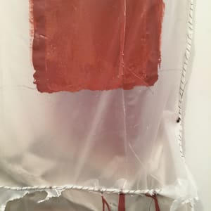 Transparent Bag Painting (brown verticle stripe) by Howard Schwartzberg  Image: detail