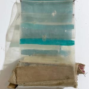 Plastic Bag Painting (pearl turquoise stripes) by Howard Schwartzberg 