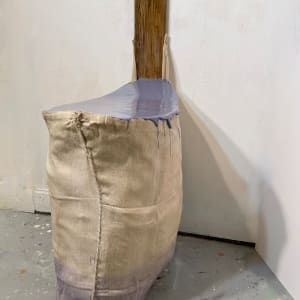 Bag Painting with Vertical Wood (grey purple gloss) by Howard Schwartzberg 