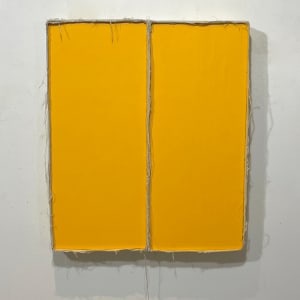 Double Open Bandage Painting (deep yellow) minus support by Howard Schwartzberg