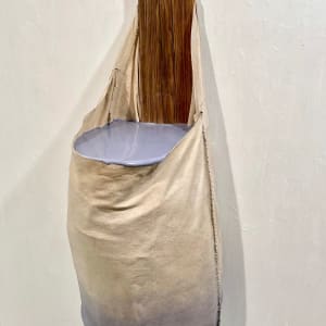 Bag Painting with Vertical Wood (grey purple gloss) installation by Howard Schwartzberg  Image: Wall piece 38 x 15 x 14 inches
$4,800