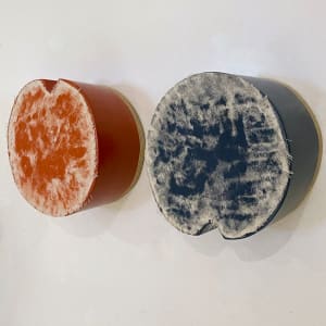 Bandage Painting (orange/blue compass) by Howard Schwartzberg 