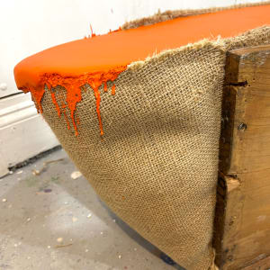 Wood Form Foundation Painting (orange) by Howard Schwartzberg 