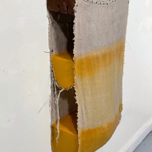 Suspended Painting (double yellow ochre) open side by Howard Schwartzberg