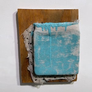Bandage Painting (light blue square pouch) by Howard Schwartzberg