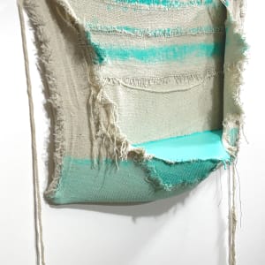 Pouch Painting (cool aqua with stripes) by Howard Schwartzberg 