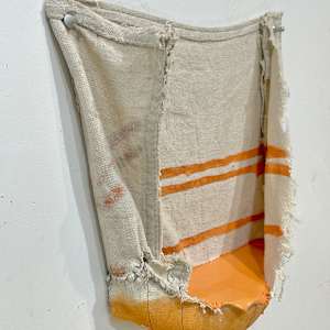 Pouch Painting  (peach shade with stripes) by Howard Schwartzberg, Image 6.