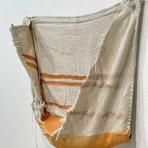 Pouch Painting  (peach shade with stripes) by Howard Schwartzberg, Image 5.