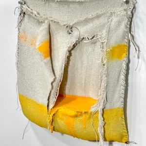 Pouch Painting (deep yellow one stripe) by Howard Schwartzberg 